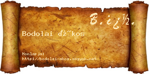 Bodolai Ákos névjegykártya