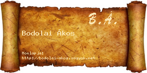Bodolai Ákos névjegykártya