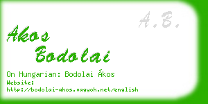 akos bodolai business card