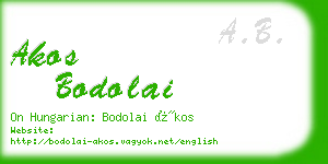 akos bodolai business card
